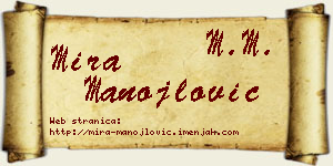 Mira Manojlović vizit kartica